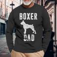 Vintage Boxer Dad Dog Daddy Boxer Father Long Sleeve T-Shirt Gifts for Old Men