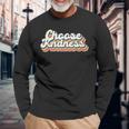 Vintage Choose Kindness Inspirational Teacher Be Kind Long Sleeve T-Shirt Gifts for Old Men