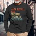 Men Vintage Dog Dad Man Myth Legend Jack Russell Dad Long Sleeve T-Shirt Gifts for Old Men