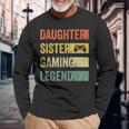 Vintage Gamer Girl Langarmshirts, Tochter & Schwester Gaming Legende Geschenke für alte Männer