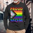 Vintage Lgbtq Rainbow Flag Proud Ally Pride Mom Long Sleeve T-Shirt Gifts for Old Men