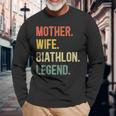 Vintage Mutter Frau Biathlon Legende Retro Wintersport Langarmshirts Geschenke für alte Männer