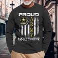 Vintage Proud Army Brother With American Flag Long Sleeve T-Shirt Gifts for Old Men