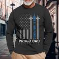 Vintage Proud Dad Us Air Force Flag Usaf Long Sleeve T-Shirt Gifts for Old Men