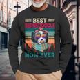 Vintage Retro Best Bernedoodle Mom Ever Cool Dog Mother Day Long Sleeve T-Shirt Gifts for Old Men