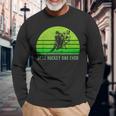Vintage Retro Best Hockey Dad Ever DadFathers Day Long Sleeve T-Shirt T-Shirt Gifts for Old Men