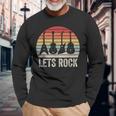 Vintage Retro Lets Rock Rock And Roll Guitar Music Long Sleeve T-Shirt T-Shirt Gifts for Old Men