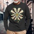 Vintage Shamrock Leaf Lucky Darts St Patricks Day Long Sleeve T-Shirt Gifts for Old Men