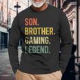 Vintage Sohn Bruder Gaming Legende Retro Video Gamer Boy Geek Langarmshirts Geschenke für alte Männer