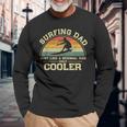 Vintage Surfing Dad Just Like A Normal Dad Only Cooler Long Sleeve T-Shirt Gifts for Old Men