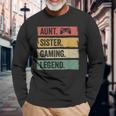 Vintage Tante Siter Gaming Legende Retro Video Gamer Tante Langarmshirts Geschenke für alte Männer