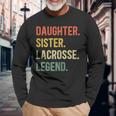 Vintage Tochter & Schwester Lacrosse Legende, Retro Lacrosse Girl Langarmshirts Geschenke für alte Männer