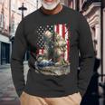Vintage Us Flag Veteran Thank You Military Boot Veteran Day Long Sleeve T-Shirt T-Shirt Gifts for Old Men