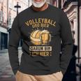 Volleyball Und Bier Darum Bin Ich Hier Volleyballer Lustig Langarmshirts Geschenke für alte Männer