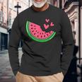 Watermelon Slice Melon Summer Vacation Season Fruit Lovers Long Sleeve T-Shirt T-Shirt Gifts for Old Men