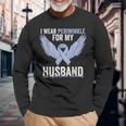I Wear Periwinkle For My Husband Esophageal Cancer Awareness Long Sleeve T-Shirt T-Shirt Gifts for Old Men