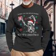 When You Dead Inside But Its Christmas Skeleton Funny Quote Men Women Long Sleeve T-shirt Graphic Print Unisex Gifts for Old Men