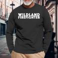 Wild Land Fire Fighter Remote Helmet Ax Long Sleeve T-Shirt Gifts for Old Men