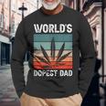 Worlds Dopest Dad Marijuana Cannabis Weed Vintage Long Sleeve T-Shirt Gifts for Old Men