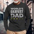 Worlds Okayest Dad Vintage Style Long Sleeve T-Shirt Gifts for Old Men