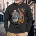 Zoo Animals Shirt Wildlife Birthday Party A Day At The Zoo Long Sleeve T-Shirt T-Shirt Gifts for Old Men