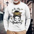 29Th Birthday Decorations Girl Messy Bun 29 Years Old Bday Long Sleeve T-Shirt Gifts for Old Men