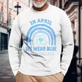 In April We Wear Blue Autism Awareness Month Puzzle Long Sleeve T-Shirt T-Shirt Gifts for Old Men