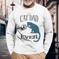 Best Cat Dad Ever Fist Bump Blue Cat Personalized Cat Dad Long Sleeve T-Shirt T-Shirt Gifts for Old Men
