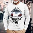 Best Dog Father Dad Vintage Siberian Husky Long Sleeve T-Shirt Gifts for Old Men