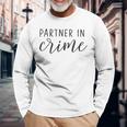 Best Friend Partner In Crime Men Women Long Sleeve T-shirt Graphic Print Unisex Gifts for Old Men