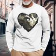Camo Print Heart Funny Valentines Day Military Men Women Men Women Long Sleeve T-shirt Graphic Print Unisex Gifts for Old Men
