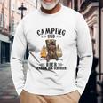 Camping und Bier Herren Langarmshirts, Lustiges Outdoor Freizeitshirt Geschenke für alte Männer