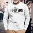 Cornhole Team Johnson Family Last Name Top Lifetime Member Men Women Long Sleeve T-shirt Graphic Print Unisex Gifts for Old Men