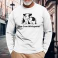 The Cow Whisperer- Cute Black And White Resting Cow Long Sleeve T-Shirt Gifts for Old Men
