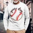 Game Day Baseball Life Softball Life Mom Leopard Long Sleeve T-Shirt T-Shirt Gifts for Old Men