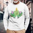 Green Shamrocks Irish Cute Unicorn Girls St Patricks Day Long Sleeve T-Shirt Gifts for Old Men