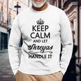 Keep Calm And Let Shreyas Handle It Name Long Sleeve T-Shirt Gifts for Old Men