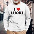 I Love Lucki I Heart Lucki Long Sleeve T-Shirt Gifts for Old Men