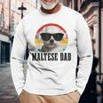 Maltese Dad Retro Vintage Dog Maltese Dad Long Sleeve T-Shirt Gifts for Old Men