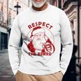 Respect The Beard Santa Claus Christmas Long Sleeve T-Shirt Gifts for Old Men