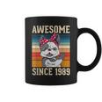 34 Year Old Awesome Since 1989 34Th Birthday Gift Dog Girl Coffee Mug