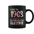 60Th Birthday Gifts For Women Floral Made In 1963 Birthday Coffee Mug