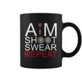 Aim Shoot Swear Repeat Darts Retro Vintage Gift Coffee Mug