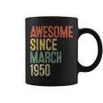 Awesome Since March 1950 70Th Birthday Gift 70 Year Old Coffee Mug