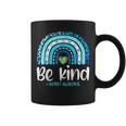 Be Kind Autism Awareness Women Girls Kids Leopard Rainbow Coffee Mug