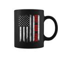 Best Dad Ever Usa Flag Fathers Day Firefighter Red Line Coffee Mug