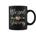 Blessed Glammy Floral For Women Mothers Day Grandma Coffee Mug