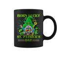 Born Lucky On St Patricks Day Autism St Patricks Day Gnomes Coffee Mug