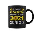 Class Of 2021 Sunflower Mom Proud Mama Of 2021 Senior Coffee Mug
