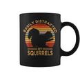 Easily Distracted By Squirrels Vintage Funny Squirrel Coffee Mug